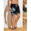 imageFloerns Mens Boho Swim Trunks Graphic Print Drawstring Waist Shorts Bathing SuitBlack Blue Tree