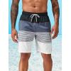 imageFloerns Mens Boho Swim Trunks Graphic Print Drawstring Waist Shorts Bathing SuitBlack Grey White