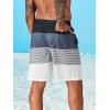 imageFloerns Mens Boho Swim Trunks Graphic Print Drawstring Waist Shorts Bathing SuitBlack Grey White