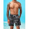 imageFloerns Mens Boho Swim Trunks Graphic Print Drawstring Waist Shorts Bathing SuitBlack Ink Paisley