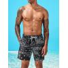 imageFloerns Mens Boho Swim Trunks Graphic Print Drawstring Waist Shorts Bathing SuitBlack Ink Paisley