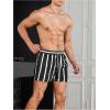 imageFloerns Mens Boho Swim Trunks Graphic Print Drawstring Waist Shorts Bathing SuitBlack Ink Striped