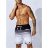 imageFloerns Mens Boho Swim Trunks Graphic Print Drawstring Waist Shorts Bathing SuitBlack Ombre