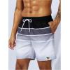 imageFloerns Mens Boho Swim Trunks Graphic Print Drawstring Waist Shorts Bathing SuitBlack Ombre