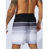 imageFloerns Mens Boho Swim Trunks Graphic Print Drawstring Waist Shorts Bathing SuitBlack Ombre