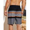 imageFloerns Mens Boho Swim Trunks Graphic Print Drawstring Waist Shorts Bathing SuitBlack Orange Striped