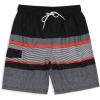 imageFloerns Mens Boho Swim Trunks Graphic Print Drawstring Waist Shorts Bathing SuitBlack Orange Striped