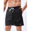 imageFloerns Mens Boho Swim Trunks Graphic Print Drawstring Waist Shorts Bathing SuitBlack Striped