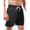 imageFloerns Mens Boho Swim Trunks Graphic Print Drawstring Waist Shorts Bathing SuitBlack Striped
