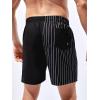 imageFloerns Mens Boho Swim Trunks Graphic Print Drawstring Waist Shorts Bathing SuitBlack Striped