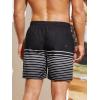 imageFloerns Mens Boho Swim Trunks Graphic Print Drawstring Waist Shorts Bathing SuitBlack Striped R