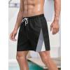 imageFloerns Mens Boho Swim Trunks Graphic Print Drawstring Waist Shorts Bathing SuitBlack and Grey