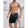 imageFloerns Mens Boho Swim Trunks Graphic Print Drawstring Waist Shorts Bathing SuitBlack and Grey