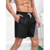 imageFloerns Mens Boho Swim Trunks Graphic Print Drawstring Waist Shorts Bathing SuitBlack and Grey