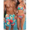imageFloerns Mens Boho Swim Trunks Graphic Print Drawstring Waist Shorts Bathing SuitBlue Floral