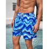 imageFloerns Mens Boho Swim Trunks Graphic Print Drawstring Waist Shorts Bathing SuitBlue Striped