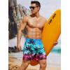 imageFloerns Mens Boho Swim Trunks Graphic Print Drawstring Waist Shorts Bathing SuitBlue Tree