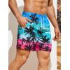 imageFloerns Mens Boho Swim Trunks Graphic Print Drawstring Waist Shorts Bathing SuitBlue Tree