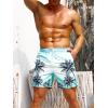 imageFloerns Mens Boho Swim Trunks Graphic Print Drawstring Waist Shorts Bathing SuitBlue White Tree