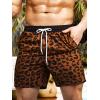 imageFloerns Mens Boho Swim Trunks Graphic Print Drawstring Waist Shorts Bathing SuitBrown Leopard