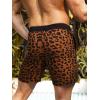 imageFloerns Mens Boho Swim Trunks Graphic Print Drawstring Waist Shorts Bathing SuitBrown Leopard