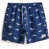 imageFloerns Mens Boho Swim Trunks Graphic Print Drawstring Waist Shorts Bathing SuitDeep Blue Shark