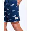 imageFloerns Mens Boho Swim Trunks Graphic Print Drawstring Waist Shorts Bathing SuitDeep Blue Shark