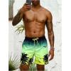 imageFloerns Mens Boho Swim Trunks Graphic Print Drawstring Waist Shorts Bathing SuitGreen Tree