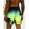 imageFloerns Mens Boho Swim Trunks Graphic Print Drawstring Waist Shorts Bathing SuitGreen Tree