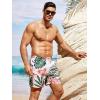 imageFloerns Mens Boho Swim Trunks Graphic Print Drawstring Waist Shorts Bathing SuitWhite Pink Tropical