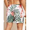 imageFloerns Mens Boho Swim Trunks Graphic Print Drawstring Waist Shorts Bathing SuitWhite Pink Tropical