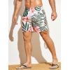 imageFloerns Mens Boho Swim Trunks Graphic Print Drawstring Waist Shorts Bathing SuitWhite Pink Tropical