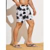 imageFloerns Mens Boho Swim Trunks Graphic Print Drawstring Waist Shorts Bathing SuitWhite Tropical