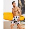 imageFloerns Mens Boho Swim Trunks Graphic Print Drawstring Waist Shorts Bathing SuitWhite Tropical