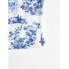 imageFloerns Womens Casual Strapless Bandeau Graphic Print Bow Front Corp Tube TopBlue and White