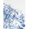 imageFloerns Womens Casual Strapless Bandeau Graphic Print Bow Front Corp Tube TopBlue and White