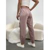 imageFloerns Womens High Waisted Sporty Drawstring Contrast Mesh Cargo PantsDusty Pink