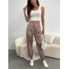 imageFloerns Womens High Waisted Sporty Drawstring Contrast Mesh Cargo PantsDusty Pink