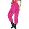 imageFloerns Womens High Waisted Sporty Drawstring Contrast Mesh Cargo PantsHot Pink