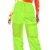 imageFloerns Womens High Waisted Sporty Drawstring Contrast Mesh Cargo PantsLime Green