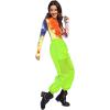 imageFloerns Womens High Waisted Sporty Drawstring Contrast Mesh Cargo PantsLime Green