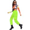 imageFloerns Womens High Waisted Sporty Drawstring Contrast Mesh Cargo PantsLime Green