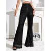 imageFloerns Womens Sequin High Waist Flare Leg Pants Bell Bottom Club TrousersA Black