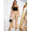 imageFloerns Womens Sequin High Waist Flare Leg Pants Bell Bottom Club TrousersApricot