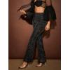 imageFloerns Womens Sequin High Waist Flare Leg Pants Bell Bottom Club TrousersBlack Jade