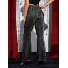 imageFloerns Womens Sequin High Waist Flare Leg Pants Bell Bottom Club TrousersBlack Pure