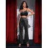 imageFloerns Womens Sequin High Waist Flare Leg Pants Bell Bottom Club TrousersBlack Pure