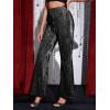 imageFloerns Womens Sequin High Waist Flare Leg Pants Bell Bottom Club TrousersBlack Pure