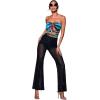 imageFloerns Womens Sequin High Waist Flare Leg Pants Bell Bottom Club TrousersBlack Solid