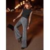 imageFloerns Womens Sequin High Waist Flare Leg Pants Bell Bottom Club TrousersJet Black